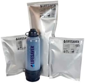 Lifesaver Water Filtration Filter Bottle Purifier kit for Camping Emergency prep Backpacking Hiking Outdoor System Travel Virus Bacteria & Cyst Removal with Pump Solo Disaster Pack