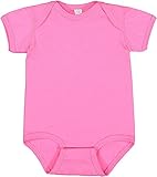 RABBIT SKINS Baby Soft Fine Jersey Short Sleeve Bodysuit (4424) Raspberry, 24M