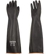 ThxToms Heavy Duty Latex Gloves, Resist Strong Acid, Alkali and Oil, 22", 1 Pair