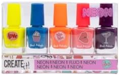 Create It! Kit de Manicura para Niños | 5 Esmaltes de Uñas Neón |...