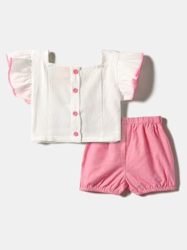 Image of Nautinati Baby Girls Cute Printed Top and Shorts Clothing Set | Age 0-3 Years