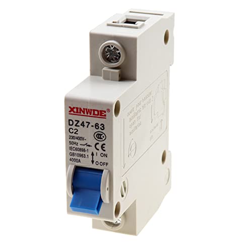 RKURCK 1 Pole 230/400V Low-voltage Miniature Circuit Breaker 2A Din Rail Mount DZ47-63 C2, white