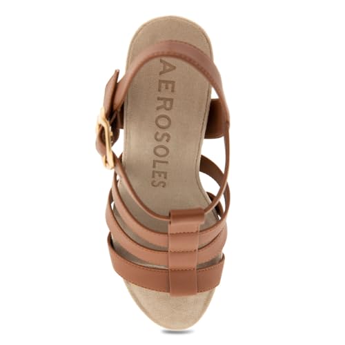 Sandale cale en cuir synthétique marron clair de qualité supérieure 41 - 5