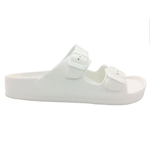 Image of Luffymomo Women's Eva Double Buckle Slides Sandals | Soft Footbed Adjustable Slip on Sandals, Comfortable Summer Beach
