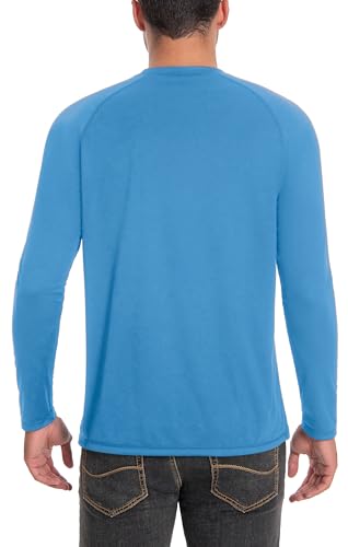 Men's Sun Protection Shirts UPF 50+ UV Long Sleeve Rash Guard Shirts Lightweight Quick Dry for Fishing Swimming Running Hiking Blue XL2