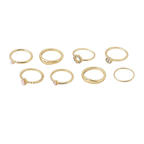 Geometric Ring Set Plated Knuckle 8 Pcs Combo Birthday