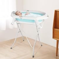Baignoire Bébé OHMG Avec Support Pliable - Bain Nouveau-né Sécurisé Et Confortable Baignoire Pliable Bébé Sur Pied