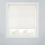 Premium Trimmable Square Eyelet Roller Window Blind – Light Filtering Fabric,Easy Fit,Child Safe Chain for Bedroom,Kitchen,Living Room. 4FT - CREAM - 120cm (W) x 170cm (L) | 47.2" (W) x 66.9" (L)