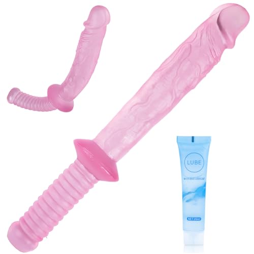 38cm Double-Headed Realistic Long Dildo Anal Plug Sex Toys, Female Masturbator with Textured Glans Vein, for G-Spot Anal Stimulation, Adult Toys Anal Toys for Couples Men&Women - L