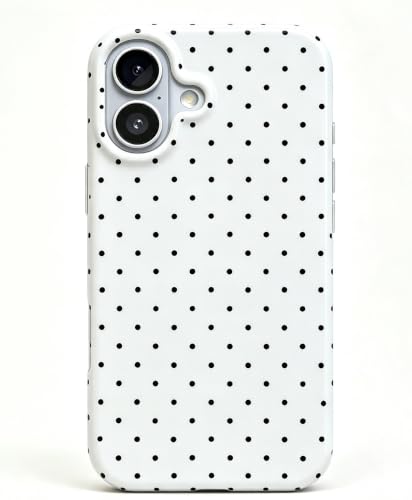 J.west for iPhone 17 Case Cute Polka Dot Phone Case Soft TPU Slim Shockproof Phone Cover for Women Girls, White