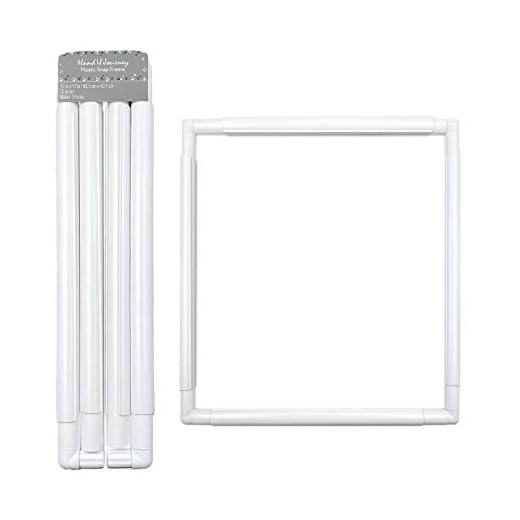 Hand U Journey Universal Clip Frame Square Rectangle Plastic Clip Frame for Embroidery, Quilting, Cross-Stitch, Punch Needle, Silk-Painting-17''x17''(43.1x43.1 cm)