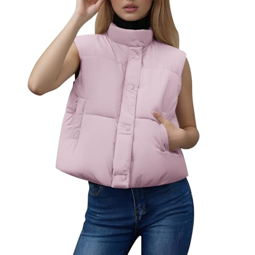 Chaleco abrigo mujer corto cuello alto cremallera invierno ropa calida