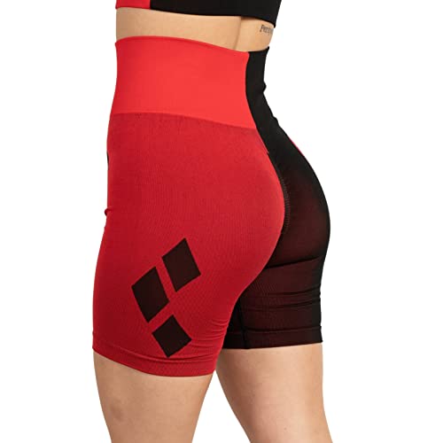 DC Comics Harley Quinn Biker Shorts for Women Seamless Scrunch Short Gym Yoga Running Fitness by MAXXIM Harley Quinn Large