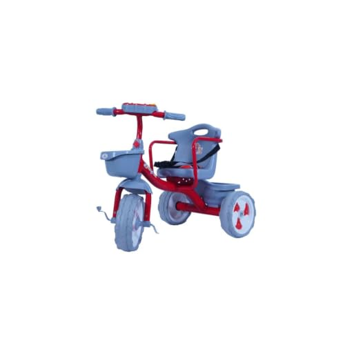 Image of ViniToys Sparx PH Baby Tricycle for Kids 1 to 5 Years with Removable Parental Control Handle, Safety Guard, Seat Belt, Footrest, Music, Storage Baskets and Wide Grip Wheels (Light Blue, Sparx PH)