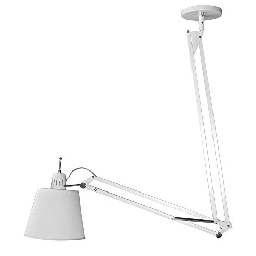 Luminária De Leiturax 40mm De Metal E Tecido Bella Iluminaçãox 40mm No Voltagev Branco/ Cromado
