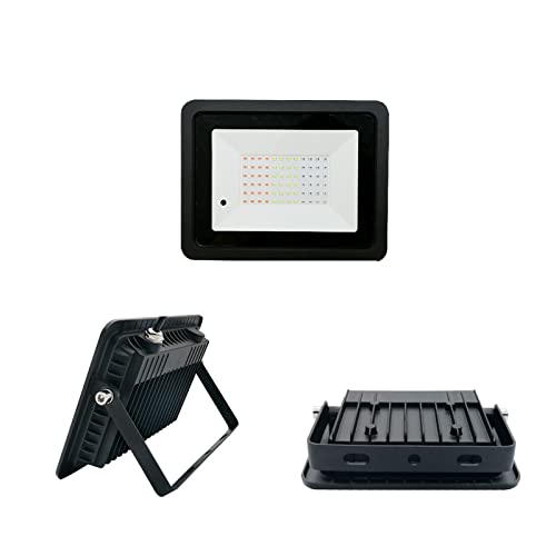 Proyector LED, LED RGB Floodlight Outdoor Spotlight 2 0W 30W 50W 100W Reflector de lámpara de lavadora de pared IP68 RGB Iluminación de jardín de luz de inundación(No battery,100W)