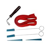 FUTUREORYY 6 Stück Teiliges Piano Stimmwerkzeug Set Metall und Gummi Klavierspieler Tuning Hebel mit Dämpfer Holzgriff DIY Piano Teil Kit für Präzises und Reparaturen