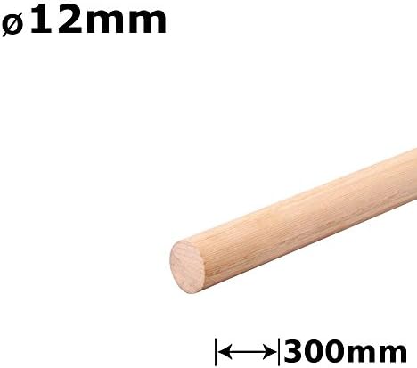 1 x Beech Dowel Smooth Wood Rod Pegs - 300mm Length, 12mm Diameter