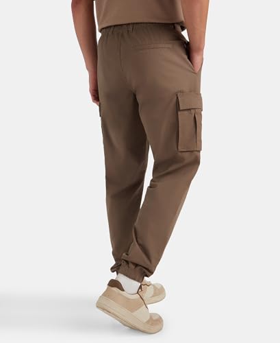 Image of Jockey Groove MZ10 Men Super Combed Cotton Woven Regular Fit Cargo Jogger with Seven Pockets