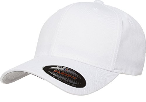 Premium Original Flexfit V-Flexfit Cotton Twill Fitted Hat 5001 Large/X-Large White