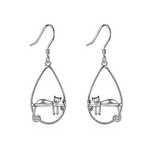 YFN Sterling Silver Animal Dangle Drop Earrings for Women Sloth/Cat/Bat Earrings Jewelry Gifts Halloween Earrings Jewelry