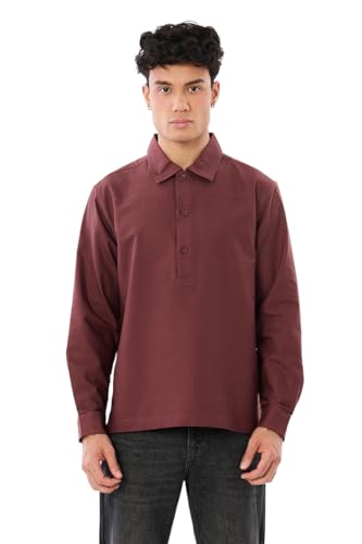 Image of SNITCH Men Casual Shirt | Slim Fit Full Sleeve Button-Down Collar Plain Design | Premium Cotton Blend & Stretchable Fabric for College & Everyday Wear