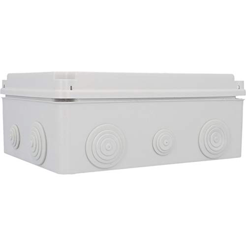 UNITEC Aufputz-Abzweigkasten, Abzweigdose, Installationsgehäuse, 241 x 180 x 95 mm, Spritzwasser- und Staubschutz nach IP 65, schraubbarer Deckel