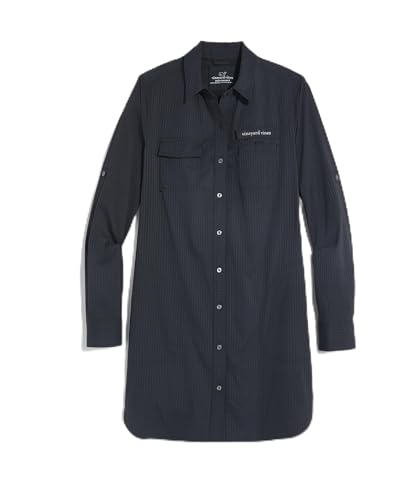 vineyard vines Harbor Seersucker Shirt Cover-Up, Jet Black V2, 0