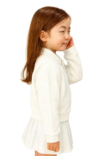 Image of JC JUMMY COUTURE Kids Long Sleeve Polo Shirt, Classic Collared Style, Available in White, Black and Brown, Cotton Blend, School Uniform