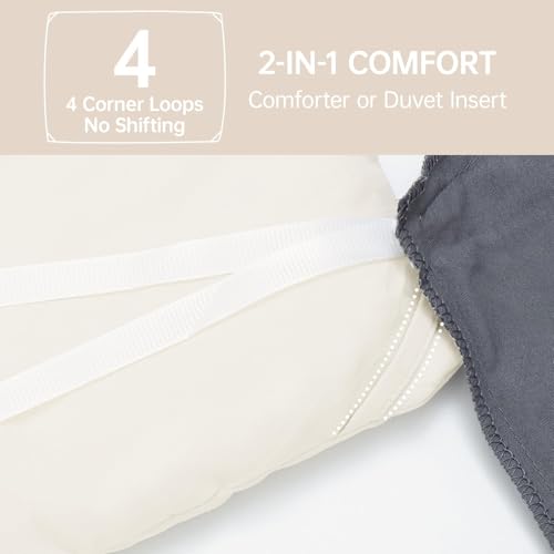 Image of MUXHOMO Twin /Twin XL Comforter Set, All Season Ultra Soft Down Alternative Bedding - 2 Piece Lightweight Bed Set Includes 1 Comforter (68 inchx88 inch) and 1 Pillow Shams (20 inchx26 inch), Ivory