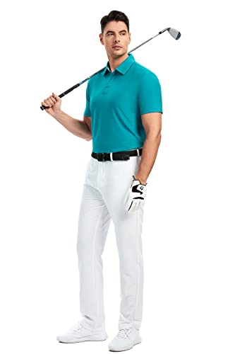Image of Damipow Premium Golf Shirts for Men Dry Fit Performance Polo Short Sleeve Collared Shirt