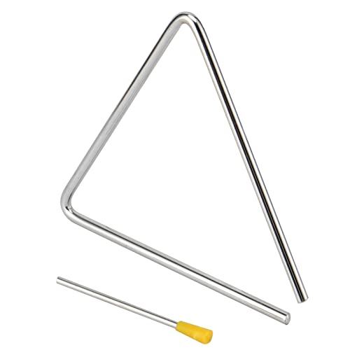 Heihak 10 Pack Steel Musical Triangle Set, 5 Sizes Hand Percussion Triangle With Striker, Music Percussion Triangle Instrument For Adults Practice Rhyme Classroom Church Farmhouse, 4" 5" 6" 7" 8" #TOP5