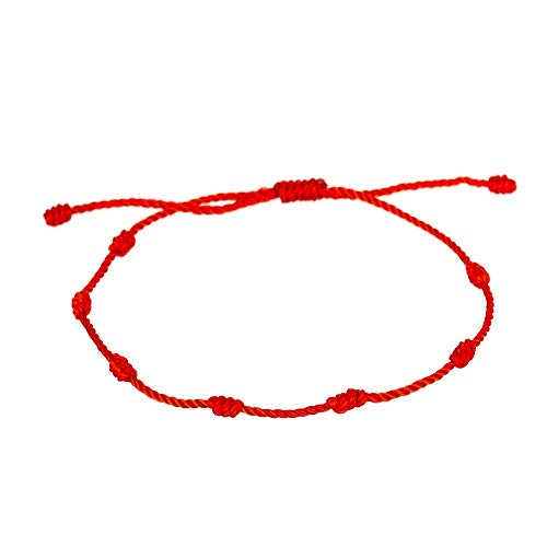 kelistom Handmade 7 Knots Red String Bracelet for Protection, Evil Eye and Good Luck, Amulet for Success and Prosperity, Friendship Bracelets for Women Men Teens
