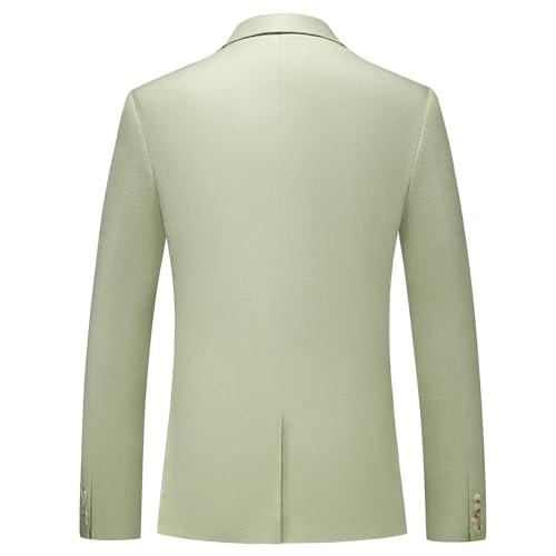 KUDORO Linen Suit for Men Slim Fit 3 Piece Summer Beach Wedding Tuxedo Suit Jacket Vest Pants Set3