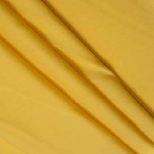 Image of 100% Pure Cotton Mulmul Fabric Material | Reusable Ultra Fine Mulmul Fabric | Lightweight Soft Smooth Piece Linning, Stole, Dupatta, Cushion Pillow Cover (Banana Yellow, 1 Meter)