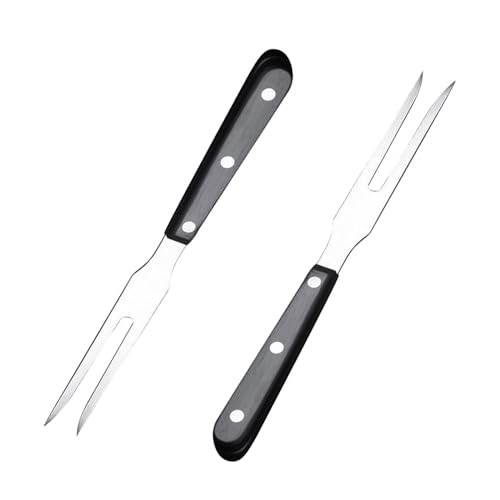 yeenelwboo 2 Pcs Carving Forks Long Handle Pot Forks Large Stainless Steel Meat Serving Forks for Pork Turkey Chicken Beef BBQ