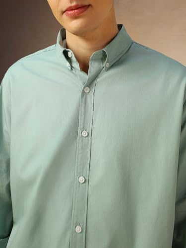 Image of Dennis Lingo Men Cotton Solid Slim Fit Casual Shirts