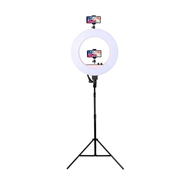 WMMCM Ringlicht mit Stativ-Telefon-Halter mit Dimmbare 3 Licht-Modi for YouTube/Video/Foto/Live Streaming