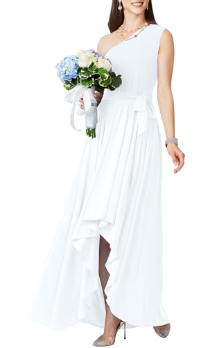 Image of KOH KOH Womens One Shoulder Cocktail Bridesmaid Wedding Guest Maxi Dress