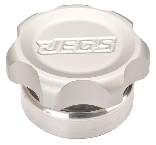 JEGS Billet Aluminum Filler Cap | 1 1/2 in.-12 Thread | Made In USA | O-Ring Seal | Clear Anodized | Includes Unfinished Aluminum Weld-In Bung | 1 Per Package