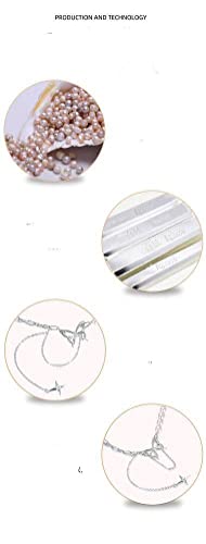 Collar de perlas de agua dulce genuinas y cadena de plata de ley para niños 2