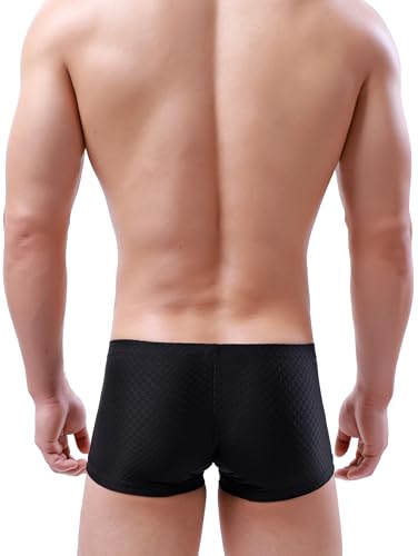 IKINGSKY Men's Sport Boxer Briefs Sexy Pouch Shorts Stretch Low Rise Bulge Under Panties Perfect for Swimming4