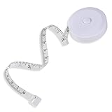 benrii 巻き尺 メジャー 2m ホワイト 両面目盛 テープメジャー 巻取りボタン付き 洋裁 裁縫用 インチ・センチ対応 軽量 携帯便利 手芸 服作り 胸囲 バスト ウエスト測定 白