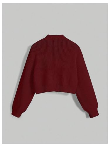 SHENHE Women's Cute Bow Knitted Cardigan Button Down V Neck Cropped Cardigan Sweater2