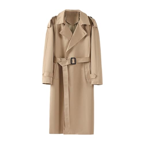 Gabardina para hombre de abrigo largo caqui XS chaquetón de invierno
