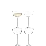 LSA International Borough Cocktail Saucer 240 ml Clear | Set of 4 | Dishwasher Safe | BG07