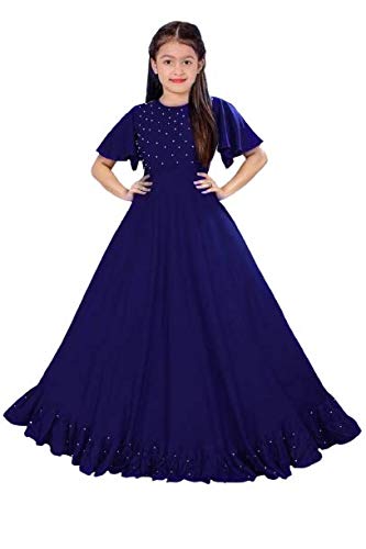 4jstar Girls A-Line Maxi Rayon Gown Dress