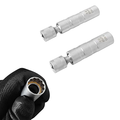 Zktool 14Mm&16Mm Magnetic Rotating Spark Plug Socket 3/8-Inch Drive 12 Point 1Mm Thin Wall Spark Plug Socket Compatible With Bmw Nissan (14Mm&16Mm)… #TOP9