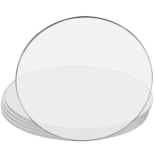 Image of Hitefu Clear Circle Acrylic Sheets, 6 Inch, 10 Packs, 3mm Thick | Transparent Plexiglass, For Signs & Photo Frames, Art Craft & DIY Display Projects