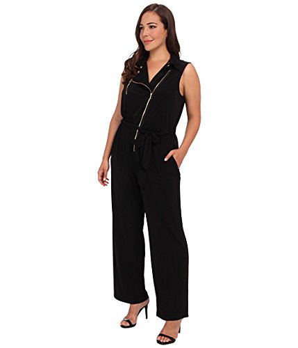 Calvin Klein Women's Plus-Size Moto Jump Suit with Zipper